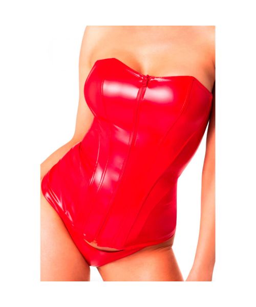 Корсет Noir Handmade F355 Red powerwetlook corset - XL
