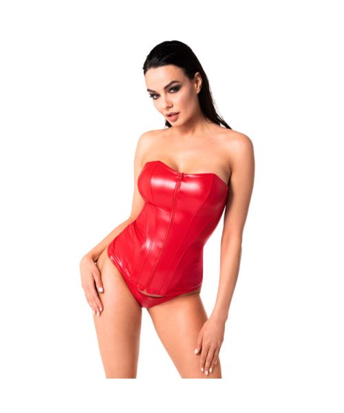 Корсет Noir Handmade F355 Red powerwetlook corset - XL