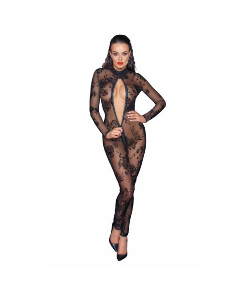 Сітчастий бодістокінг Noir Handmade F237 Long tulle overall, M