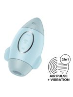 Вакуумний стимулятор з вібрацією Satisfyer Mission Control Blue, 2 незалежні мотори