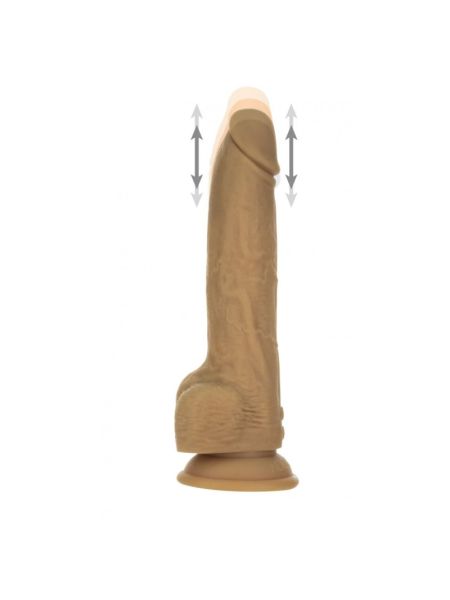 Фалоімітатор з пульсацією Naked ADDICTION Dominic 9″ Caramel, пульт ДК, діаметр 4,2 см