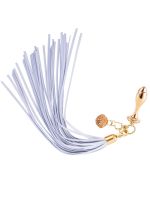 Анальна пробка з флогером LOCKINK SEVANDA White Pony-Tail Anal Rose-shape Plug