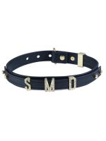 Нашийник LOCKINK Dark DIY Alphabet Collar, чорний, штучна шкіра, букви зі стразами