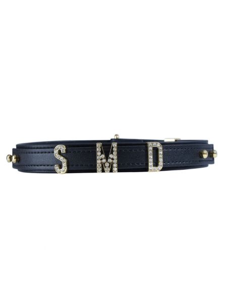 Нашийник LOCKINK Dark DIY Alphabet Collar, чорний, штучна шкіра, букви зі стразами