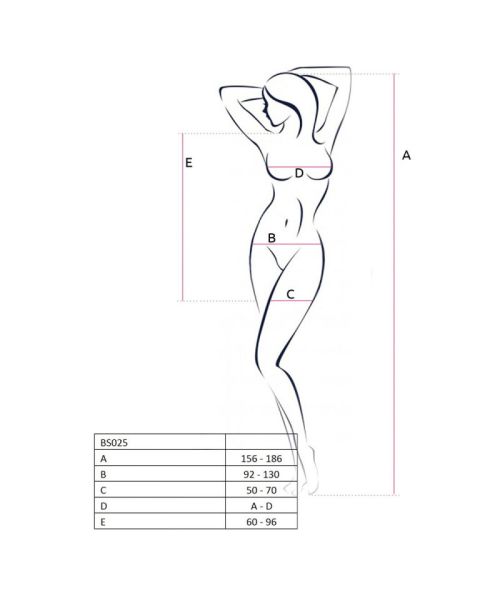 Бодістокінг Passion BS025 white, сукня-сітка, спущене плече, довгий рукав