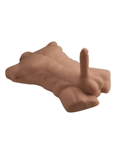 Торс з фалоімітатором на присосці SilexD Apollo L Male Torso Caramel