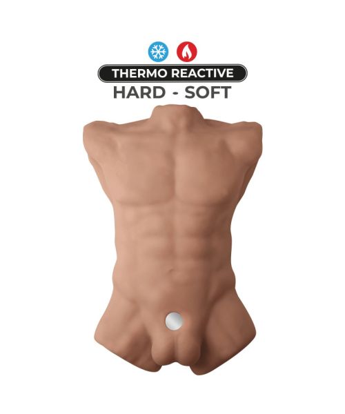 Торс з фалоімітатором на присосці SilexD Apollo L Male Torso Caramel