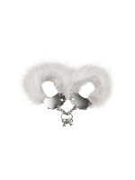 Наручники металеві Adrien Lastic Handcuffs White з білим пухнастим оздобленням