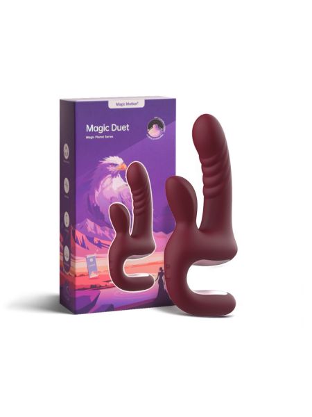 Смарт-пульсатор Magic Motion Magic Duet Bordeaux, 10 режимів пульсацій, 10 режимів вибрації