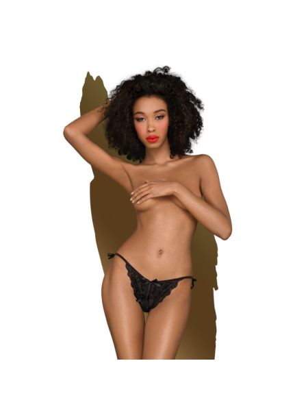 Трусики-сліпи Penthouse Too Hot To Be Real M/L Black, мереживо, регульована посадка