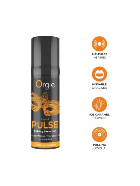 Смоктайзер для клітора Orgie Liquid Pulse 15 мл, вкус Ice Caramel, гель з ефектом посмоктування