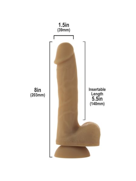 Гнучкий фалоімітатор на присосці ADDICTION — ANDREW 8″ Silicone Dong — Caramel, віброкуля в подаруно