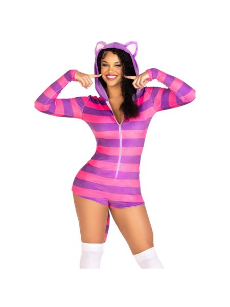 Комбінезон-костюм кішечки Leg Avenue Comfy Cheshire XS, з капюшоном