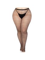 Колготки Leg Avenue Spandex micro net tights, 1X/2X, чорні, у дрібну сітку, середня посадка