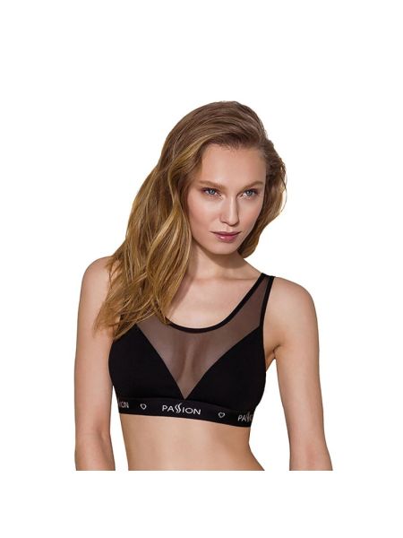Топ з прозорою вставкою Passion PS002 TOP M, black