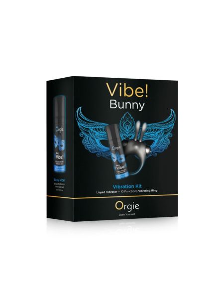 Набір Orgie Vibe Bunny: рідкий вібратор та ерекційне віброкільце