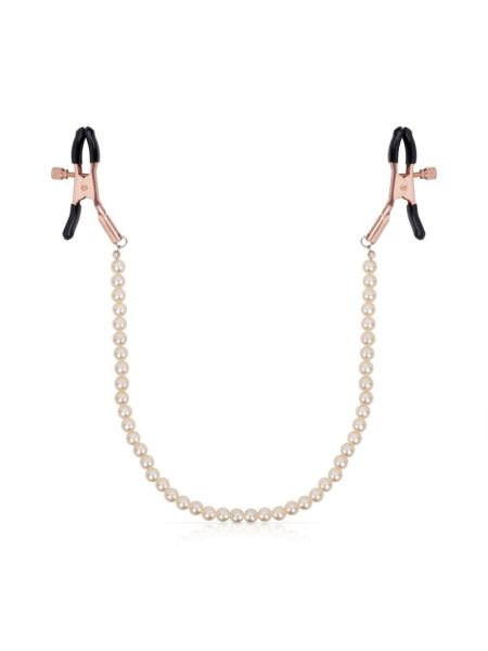 Затискачі для сосків з перлинним ланцюжком Rosy Gold - Nipple Clamps Pearls