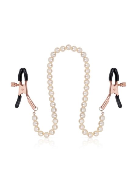 Затискачі для сосків з перлинним ланцюжком Rosy Gold - Nipple Clamps Pearls