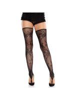 Панчохи Leg Avenue Floral Net Toe Loop Footless Thigh Highs One Size