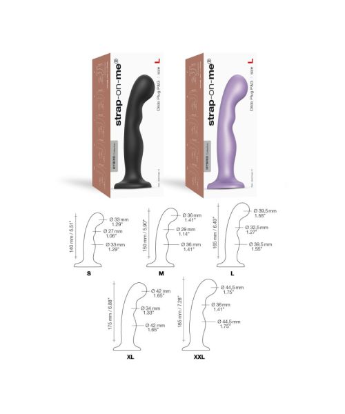 Насадка для страпона Strap-On-Me Dildo Plug P&G Lilas Metallic S