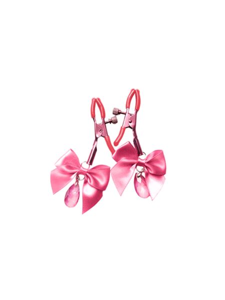 Затискачі для сосків з регулюванням Art of Sex - Flirty Bow, колір рожевий