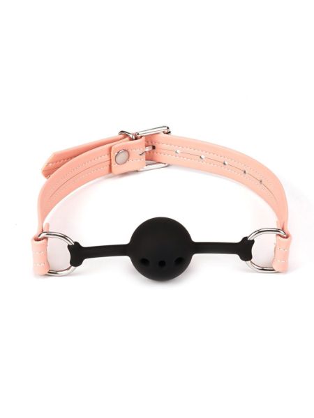 Повітропроникний кляп Liebe Seele Dark Candy Pink Ball Gag, силіконова кулька, діаметр 4,3 см