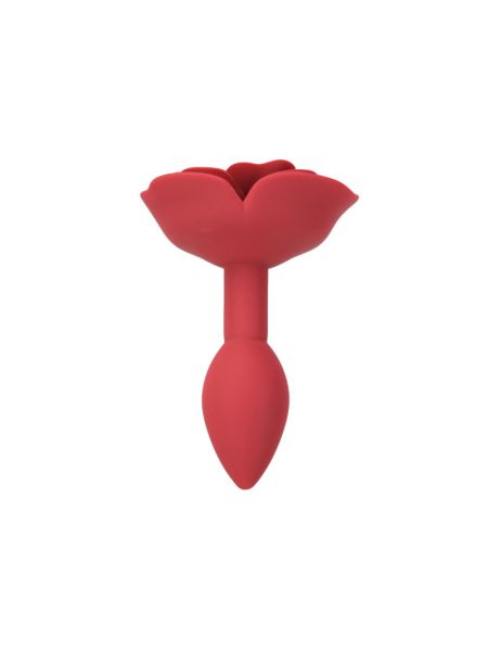 Силіконова анальна пробка Lux Active с розой - Red Rose Silicone Anal Plug