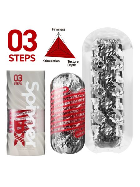 Мастурбатор Tenga Spinner DX 03 Steps, з пружною стимулювальною спіраллю всередині, потужний вплив