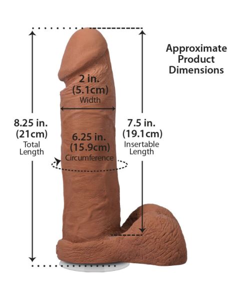 Фалоімітатор Doc Johnson The Realistic Cock ULTRASKYN - 8 Inch with Balls Caramel