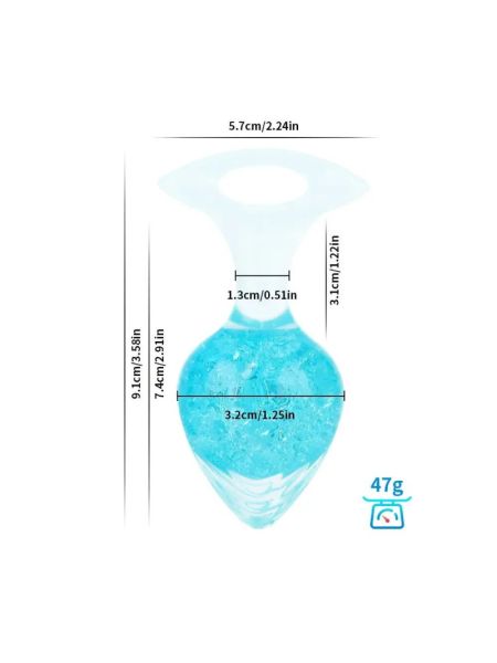 Анальна пробка Liebe Seele Heart-shaped Crystal Anal Plug - Blue Small