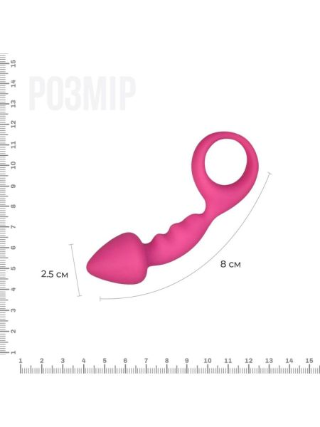Анальна пробка Adrien Lastic Budy Pink із стимулюючою ніжкою, макс. діаметр 2,5 см