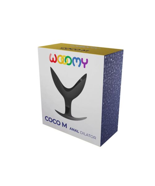 Анальний розширювач Wooomy Coco M, чорний, силіконовий, роздвоєний