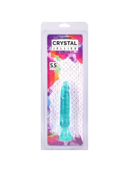 Дилдо Doc Johnson Crystal Jellies - Anal Starter - 5.5 Inches -  Teal