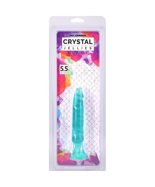 Дилдо Doc Johnson Crystal Jellies - Anal Starter - 5.5 Inches -  Teal