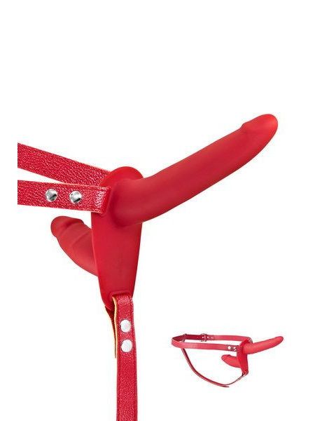 Подвійний страпон Fetish Tentation Strap-On with Double Dildo Red