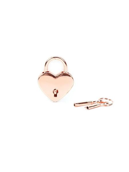 Замочок-сердечко Liebe Seele Heart Shape Padlock Rose Gold (2 шт), універсальний
