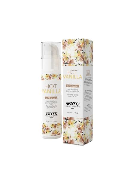 Масажна олія EXSENS Hot Vanilla 50мл розігрівальна, без цукру, без парабенів, їстівна