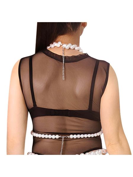 Ліф з перлин Art of Sex - Jasmine, колір білий, розмір XS-2XL