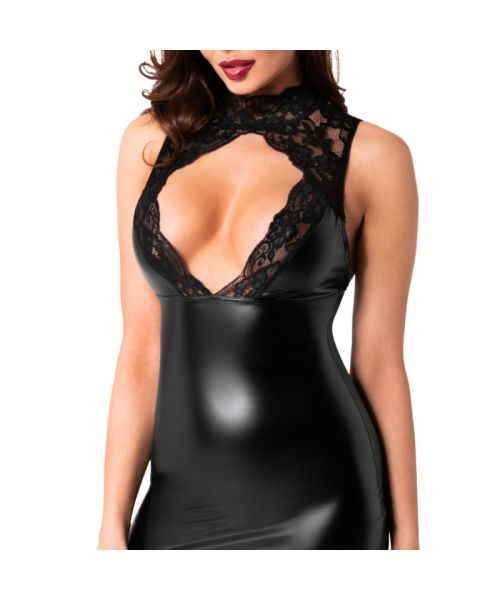 Сукня Noir Handmade F343 Powerwetlook and lace mini skirt - L