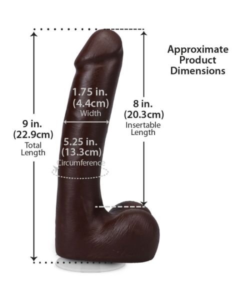 Фалоімітатор Doc Johnson The Realistic Cock ULTRASKYN - 9 Inch with Balls Chocolate