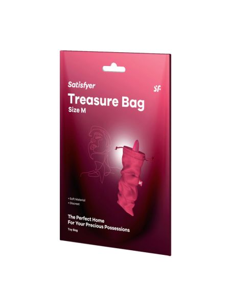Мішечок для секс-іграшок Satisfyer Treasure Bag M, рожевий, на шнурку