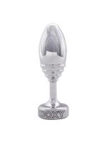 Металева анальна пробка DOXY Butt Plug RIBBED, ребриста, діаметр 3,3 см