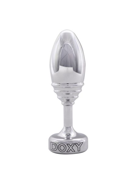 Металева анальна пробка DOXY Butt Plug RIBBED, ребриста, діаметр 3,3 см