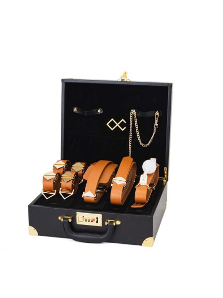 БДСМ-набір LOCKINK Moonlight Treasure Chest, коричневий, натуральна шкіра