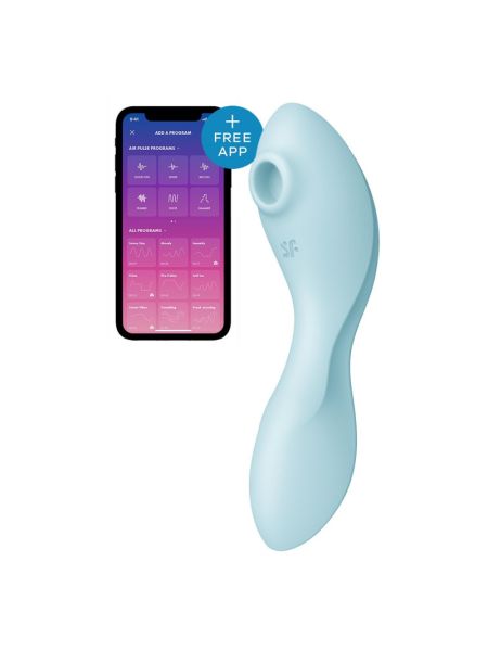 Вакуумний смарт-стимулятор із вібрацією Satisfyer Curvy Trinity 5 (Blue), керування зі смартфона