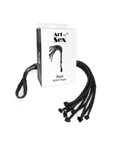 Ажурний батіг Кішка з екошкіри Art of Sex - Kani, колір чорний