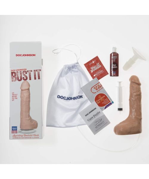 Фалоімітатор, що кінчає Doc Johnson The Realistic Cock ULTRASKYN - Squirting 9,5 Inch Vanilla