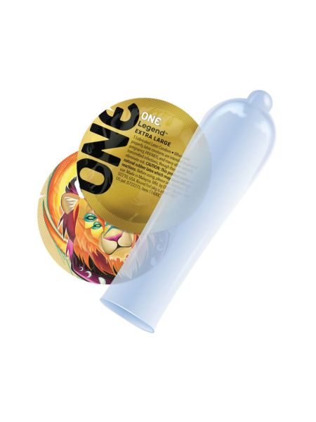 Презерватив ONE Legend XL, 1 шт, збільшений розмір, розширення на кінці, зі змазкою