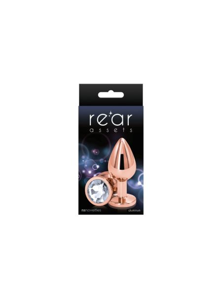 Анальна пробка NS Novelties Rear Assets - Rose Gold - Medium - Clear