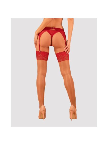 Панчохи під пояс із широким мереживом Obsessive Lacelove stockings XS/S